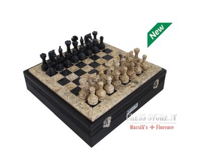 Scacchi BLACK AND GREY MARBLE CHESS BOARD